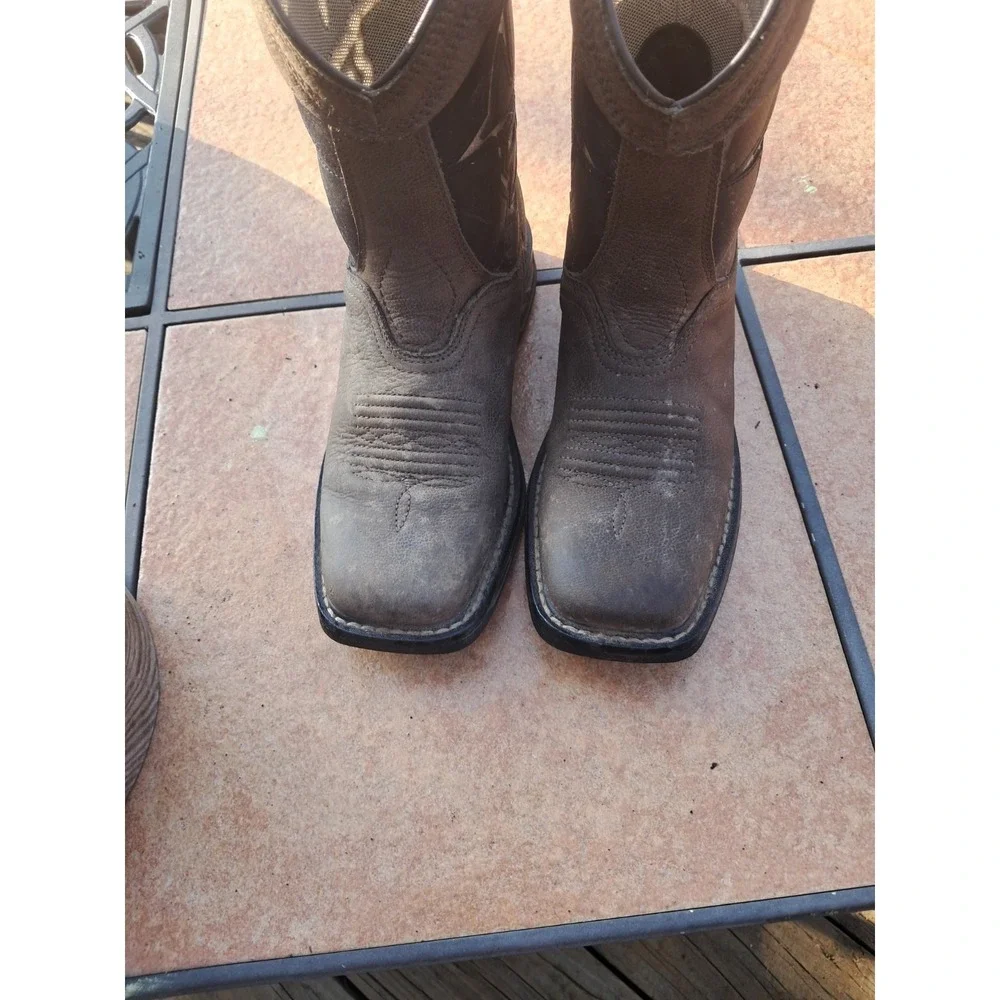 Ariat Kids Roughneck XT VentTEK Workhog Western Leather Boots Size 2
